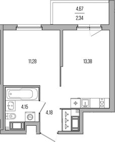 Квартира 35,3 м², 1-комнатная - изображение 1