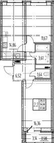 Квартира 57,8 м², 2-комнатная - изображение 1