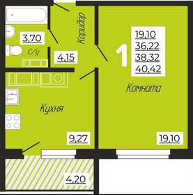 Квартира 40,4 м², 1-комнатная - изображение 1