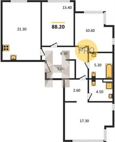 Квартира 88,2 м², 3-комнатная - изображение 1