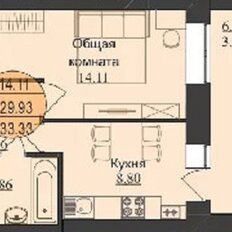 Квартира 33 м², 1-комнатная - изображение 3