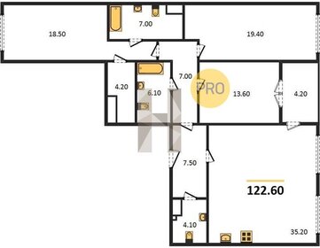 Квартира 122,6 м², 3-комнатная - изображение 1