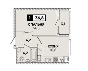 Квартира 37 м², 1-комнатная - изображение 1