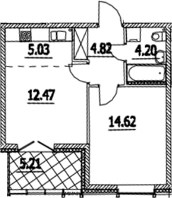 Квартира 41,1 м², 1-комнатная - изображение 1