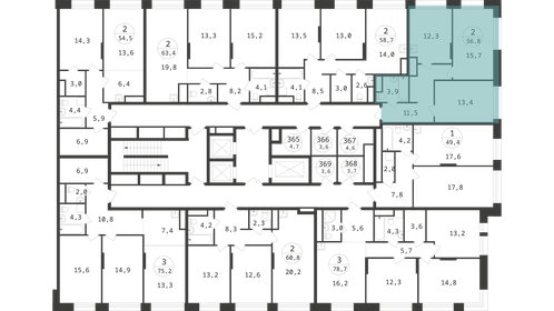 57 м², 2-комнатная квартира 16 500 000 ₽ - изображение 76