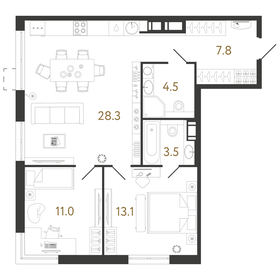 72,2 м², 3-комнатная квартира 12 500 000 ₽ - изображение 138