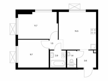 Квартира 46,3 м², 2-комнатная - изображение 1