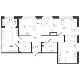 84,4 м², 3-комнатная квартира 19 327 000 ₽ - изображение 65