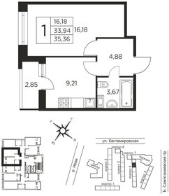 Квартира 33,9 м², 1-комнатная - изображение 1