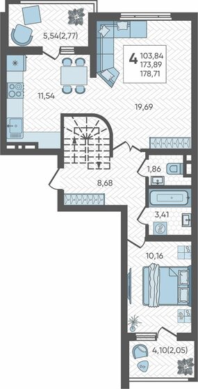 178,7 м², 4-комнатная квартира 21 087 780 ₽ - изображение 1
