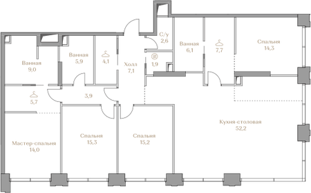 227,6 м², 4-комнатная квартира 365 000 000 ₽ - изображение 104