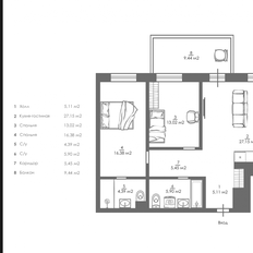Квартира 76,4 м², 3-комнатная - изображение 2