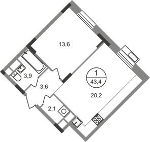 41,2 м², 1-комнатная квартира 13 509 645 ₽ - изображение 35
