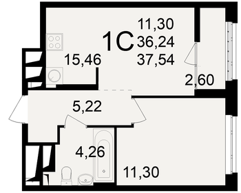 36,8 м², 1-комнатная квартира 4 350 000 ₽ - изображение 9