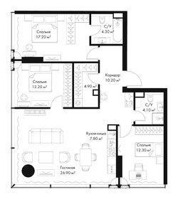 Квартира 99,9 м², 3-комнатная - изображение 2