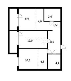 Квартира 58,5 м², 3-комнатная - изображение 1