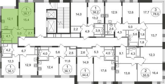 38 м², гостиница 15 400 000 ₽ - изображение 43