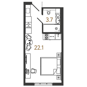 25,9 м², квартира-студия 9 637 241 ₽ - изображение 63