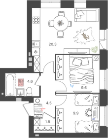 49,4 м², 3-комнатная квартира 4 400 000 ₽ - изображение 82