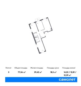 69,2 м², 3-комнатная квартира 11 050 000 ₽ - изображение 72