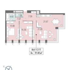 Квартира 93 м², 3-комнатная - изображение 3