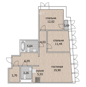 75,6 м², 3-комнатная квартира 16 462 300 ₽ - изображение 66