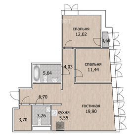 Квартира 73 м², 3-комнатная - изображение 1