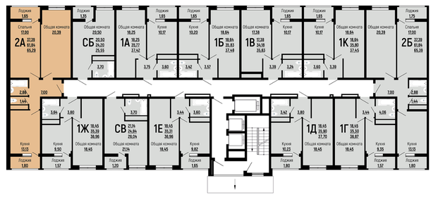 65,4 м², 2-комнатная квартира 7 708 958 ₽ - изображение 12