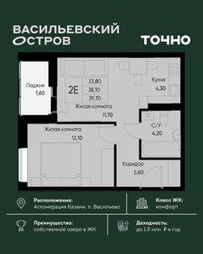Квартира 41,1 м², 2-комнатная - изображение 1
