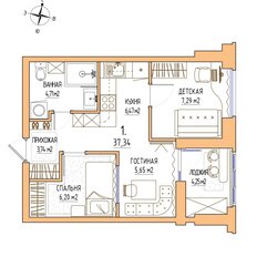 Квартира 35,7 м², 1-комнатная - изображение 4