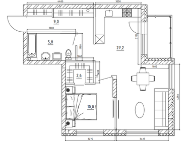 62,8 м², 3-комнатная квартира 7 222 000 ₽ - изображение 1