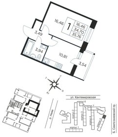 35,8 м², 1-комнатная квартира 11 550 000 ₽ - изображение 85