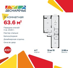 63,3 м², 3-комнатная квартира 14 450 980 ₽ - изображение 16
