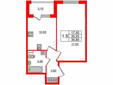 35,7 м², 1-комнатная квартира 6 700 216 ₽ - изображение 85