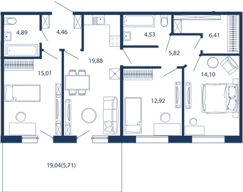 96,3 м², 3-комнатные апартаменты 31 583 756 ₽ - изображение 68