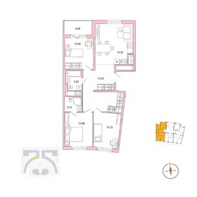 Квартира 85,2 м², 3-комнатная - изображение 1