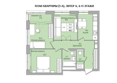 59,5 м², 3-комнатная квартира 6 300 000 ₽ - изображение 64