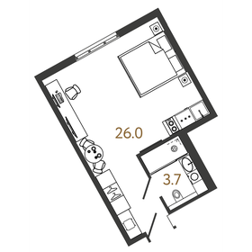 28 м², квартира-студия 12 500 000 ₽ - изображение 83