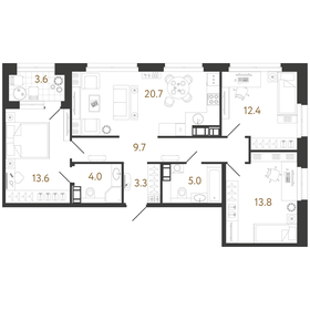 91,4 м², 3-комнатная квартира 26 000 000 ₽ - изображение 147