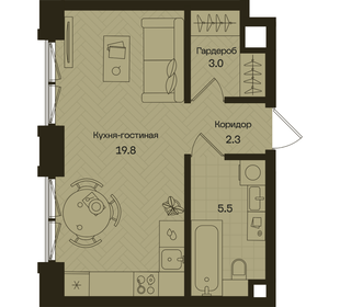 Квартира 30,6 м², студия - изображение 1