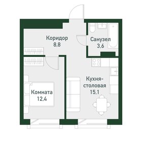 40 м², 1-комнатная квартира 4 602 300 ₽ - изображение 15