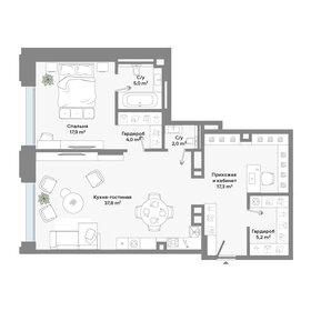 Квартира 89,2 м², 1-комнатные - изображение 1