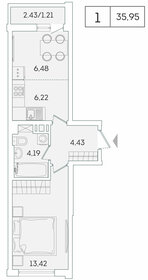 34 м², 1-комнатная квартира 6 490 000 ₽ - изображение 74