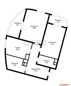 Квартира 66,3 м², 2-комнатная - изображение 1