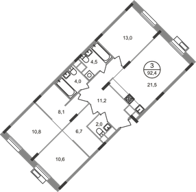 103,6 м², 3-комнатная квартира 24 164 884 ₽ - изображение 54