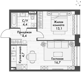 50,8 м², 1-комнатная квартира 10 600 000 ₽ - изображение 57