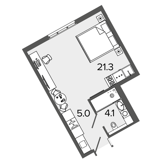 29,7 м², апартаменты-студия 10 830 000 ₽ - изображение 1