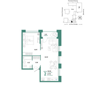 50,3 м², 2-комнатная квартира 8 090 000 ₽ - изображение 77