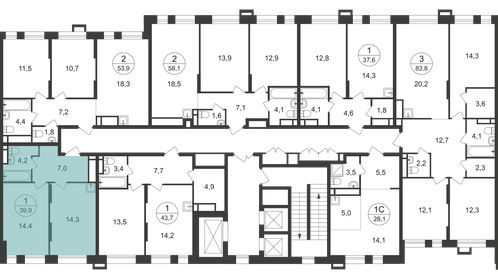 39,4 м², 1-комнатная квартира 11 100 000 ₽ - изображение 87