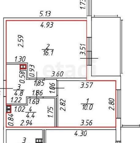 35,3 м², 1-комнатная квартира 7 600 000 ₽ - изображение 12